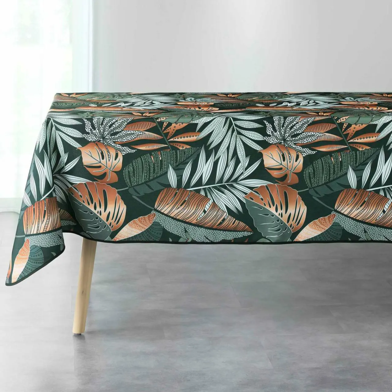 DOUCEUR D'INTERIEUR Nappe rectangulaire anti tache (150 x 240 cm) Alianor Vert kaki Sale