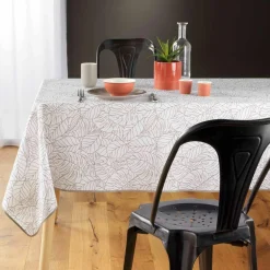 DOUCEUR D'INTERIEUR Nappe rectangulaire anti-taches (150 x 240 cm) Solea he Blanc Sale