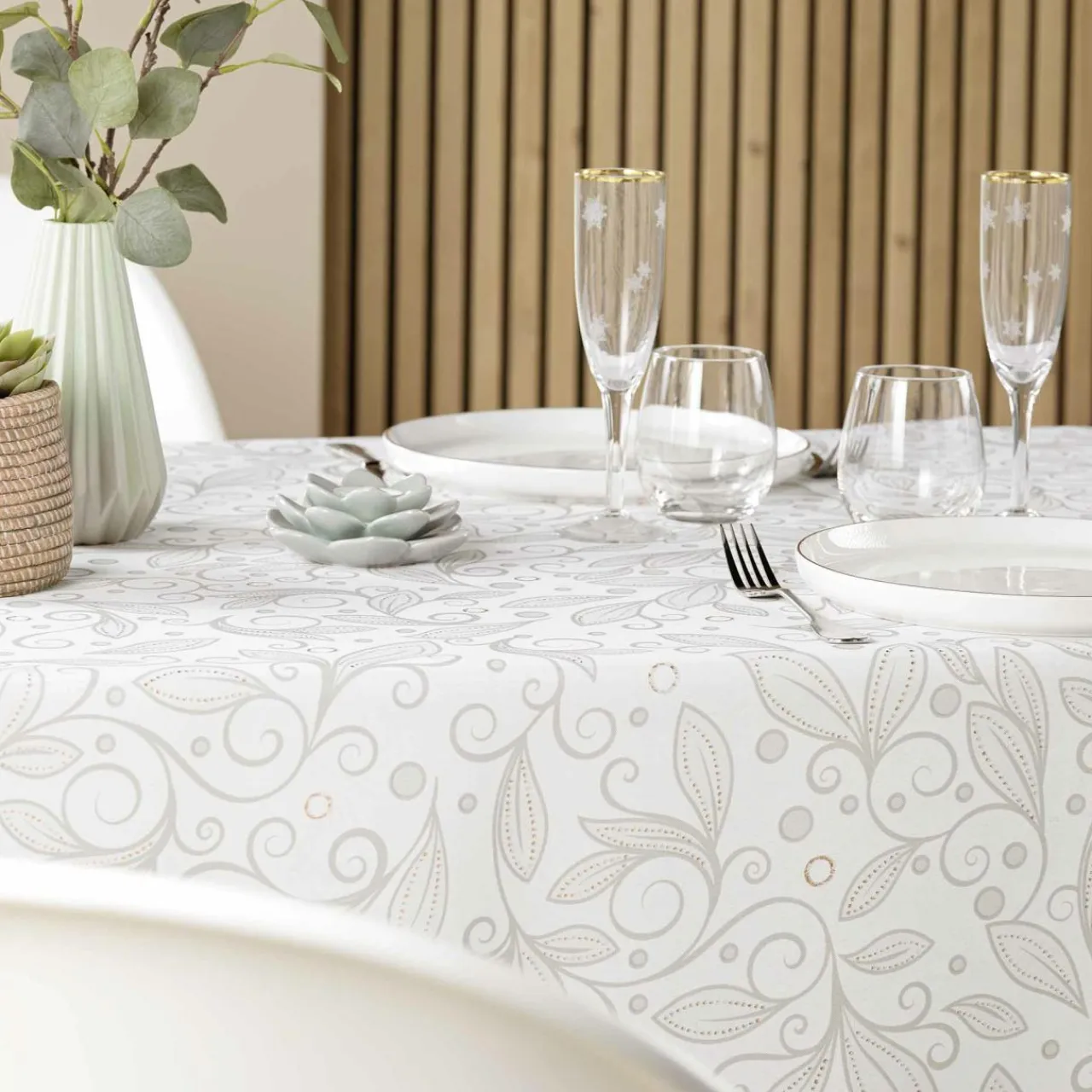 douceur d'intu017drieur Nappe rectangulaire anti tache (145 x 240 cm) Leya Beige Outlet