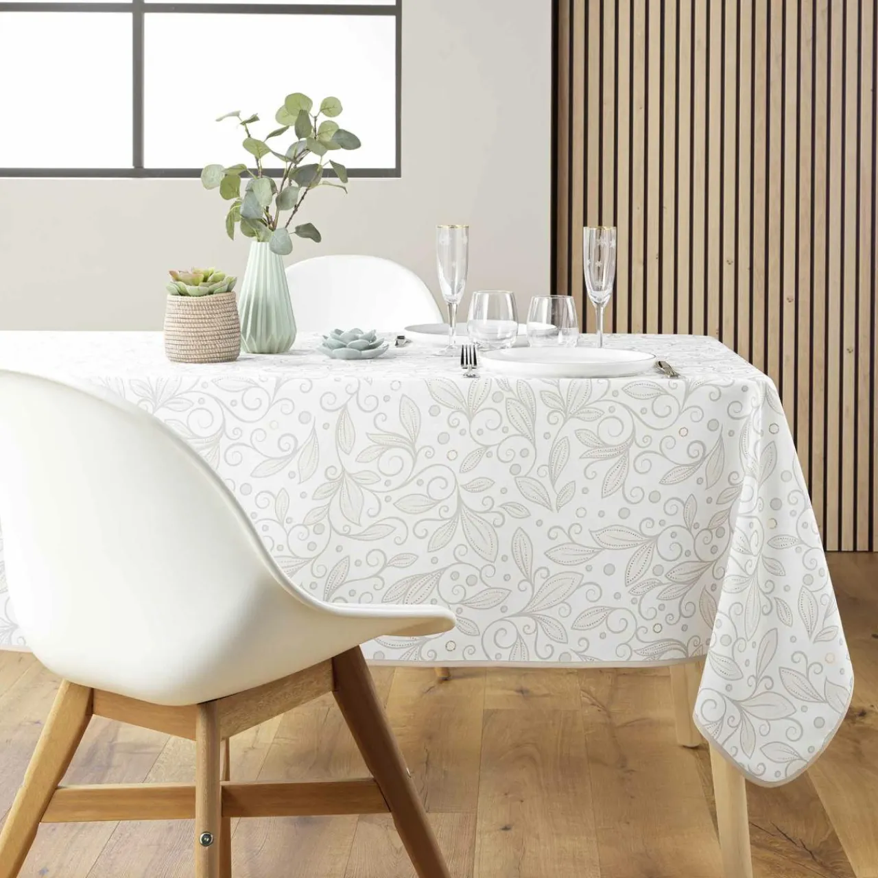 douceur d'intu017drieur Nappe rectangulaire anti tache (145 x 240 cm) Leya Beige Outlet