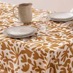 Atmosphera, cru017dateur d'intu017drieur Nappe rectangulaire anti tache (140 x 240 cm) Jolan Jaune ocre Best