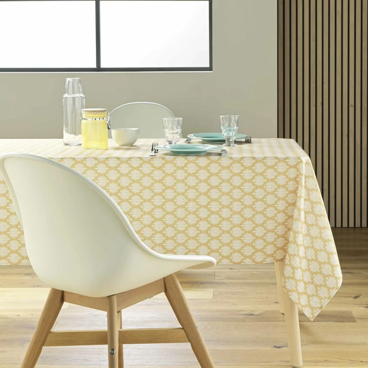 douceur d'intu017drieur Nappe rectangulaire anti tache (145 x 240 cm) Davia Jaune ocre Discount