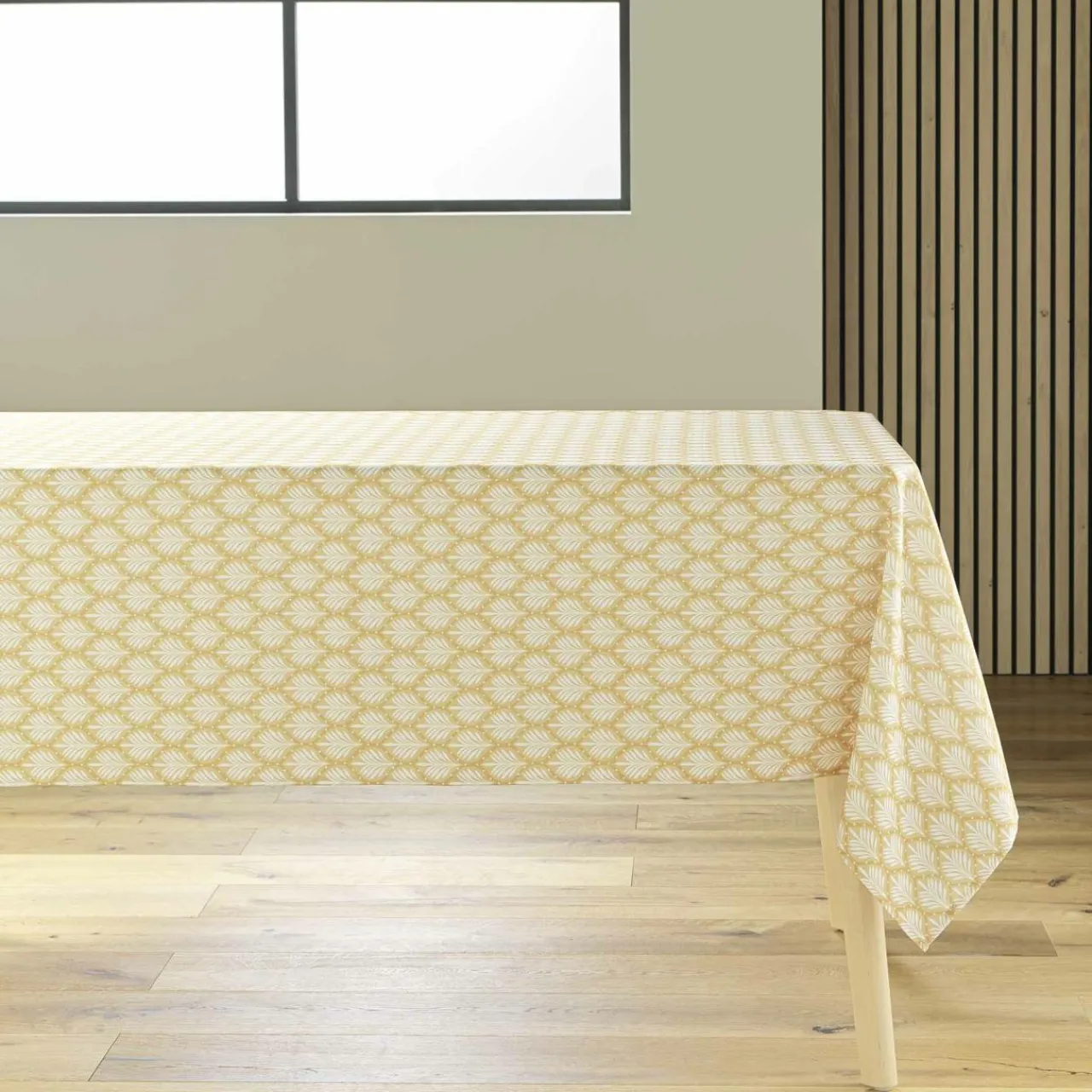 douceur d'intu017drieur Nappe rectangulaire anti tache (145 x 240 cm) Davia Jaune ocre Discount