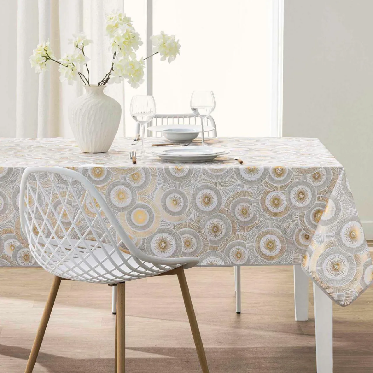 douceur d'intu017drieur Nappe rectangulaire antitache (145 x 240 cm) Eclipse he Blanc New