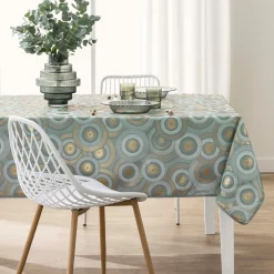 douceur d'intu017drieur Nappe rectangulaire antitache (145 x 240 cm) Eclipse Vert sauge Best