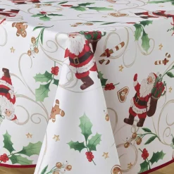 douceur d'intu017drieur Nappe rectangulaire anti tache (150 x 240 cm) Père Noël Blanc Outlet