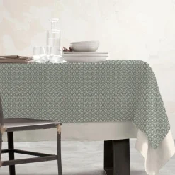 EMINZA Nappe rectangulaire coton enduit (150 x 350 cm) Palerme e Vert Hot