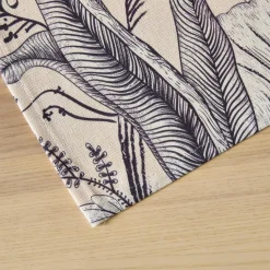 EMINZA Nappe rectangulaire coton enduit (150 x 350 cm) Colibri e Gris Online