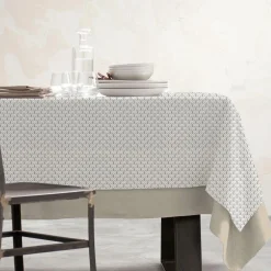 EMINZA Nappe rectangulaire coton enduit (150 x 350 cm) Clara e Gris Sale