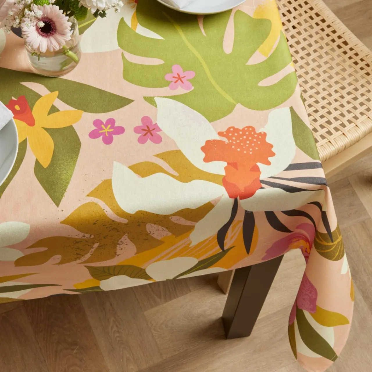 EMINZA Nappe rectangulaire coton enduit (150 x 350 cm) Rio Multicolore Discount