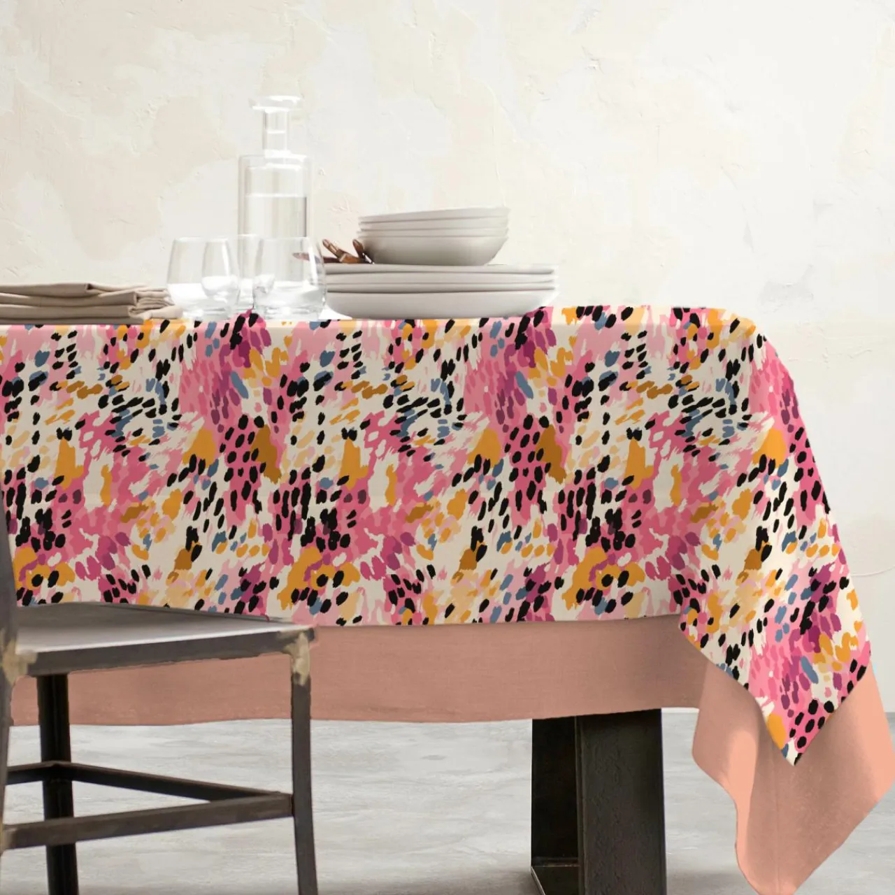 EMINZA Nappe rectangulaire coton enduit (150 x 350 cm) Mowgli Multicolore Clearance