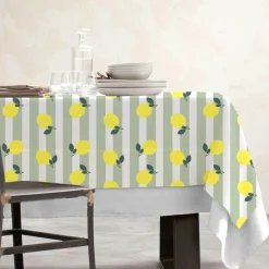 EMINZA Nappe rectangulaire coton enduit (150 x 250 cm) Antibes e Vert New