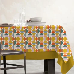EMINZA Nappe rectangulaire coton enduit (150 x 250 cm) Brooklyn Multicolore Discount