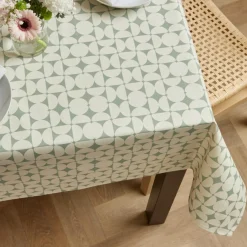 EMINZA Nappe rectangulaire coton enduit (150 x 250 cm) Sofia e Vert Best