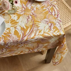 EMINZA Nappe rectangulaire coton enduit (150 x 350 cm) Granada Jaune moutarde Clearance