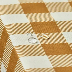 EMINZA Nappe rectangulaire coton enduit (150 x 250 cm) Vichy Jaune moutarde Clearance