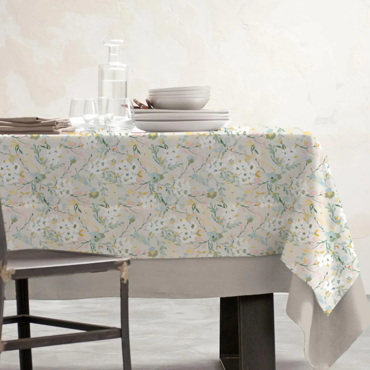 EMINZA Nappe rectangulaire coton enduit (150 x 250 cm) Ornella Multicolore Best