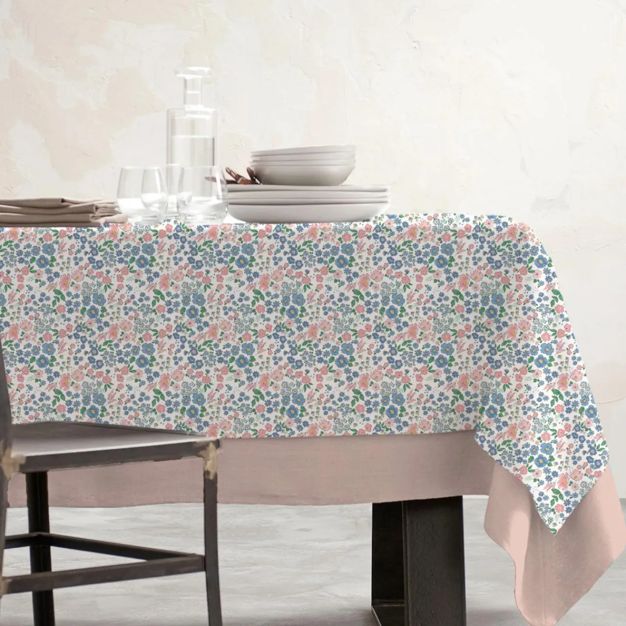 EMINZA Nappe rectangulaire coton enduit (150 x 250 cm) Corolle Multicolore Outlet