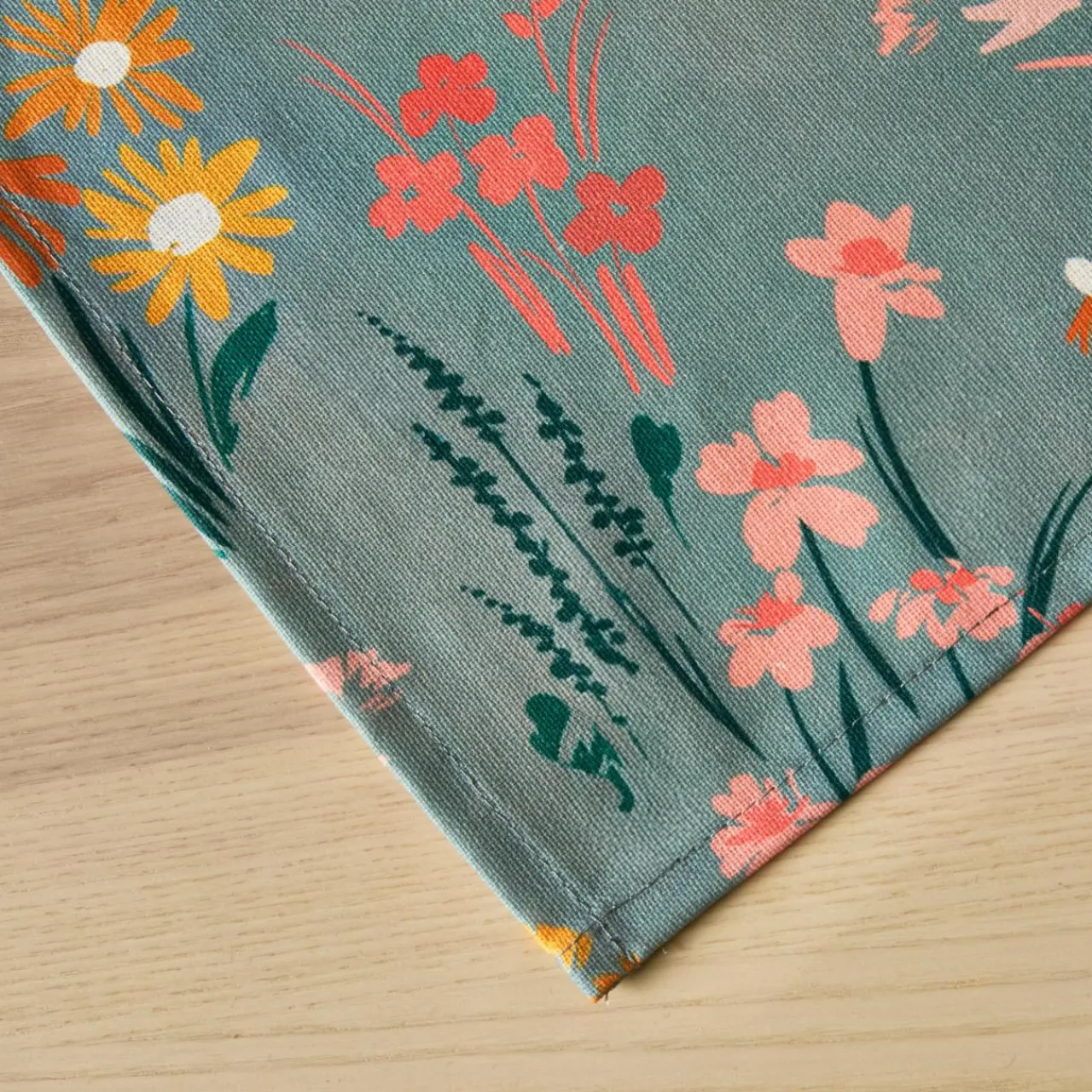 EMINZA Nappe rectangulaire coton enduit (150 x 250 cm) Juliette Vert Eucalyptus