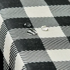 EMINZA Nappe rectangulaire coton enduit (150 x 350 cm) Vichy e Noir Discount