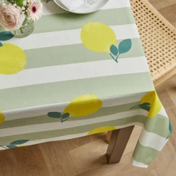 EMINZA Nappe rectangulaire coton enduit (150 x 350 cm) Antibes e Vert Sale