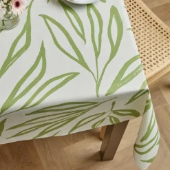 EMINZA Nappe rectangulaire coton enduit (150 x 350 cm) Galice Vert Eucalyptus Outlet