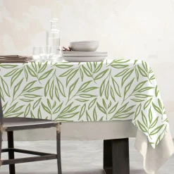 EMINZA Nappe rectangulaire coton enduit (150 x 350 cm) Galice Vert Eucalyptus Outlet