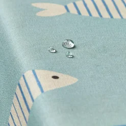 EMINZA Nappe rectangulaire coton enduit (150 x 250 cm) Fish e Bleu Discount