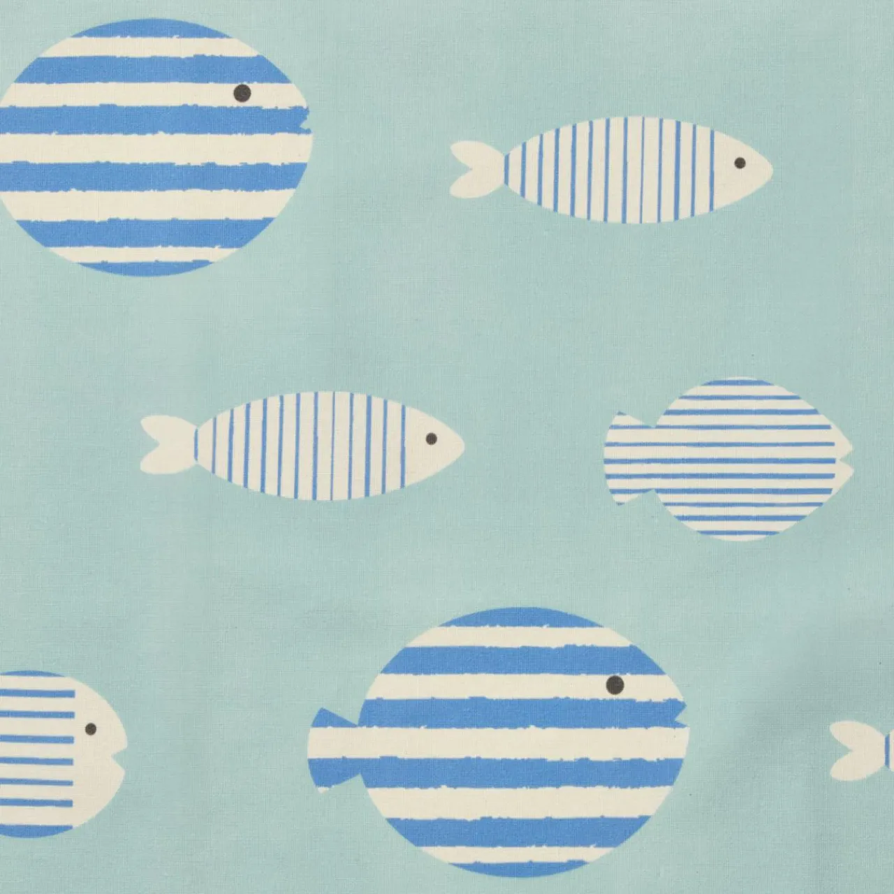 EMINZA Nappe rectangulaire coton enduit (150 x 250 cm) Fish e Bleu Discount