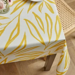 EMINZA Nappe rectangulaire coton enduit (150 x 350 cm) Galice Jaune moutarde Outlet