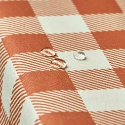 EMINZA Nappe rectangulaire coton enduit (150 x 350 cm) Vichy Terracotta Best