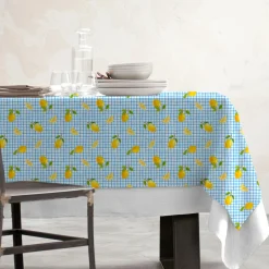 EMINZA Nappe rectangulaire coton enduit (150 x 250 cm) Menton e Bleu