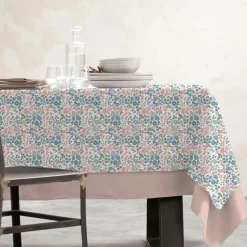EMINZA Nappe rectangulaire coton enduit (150 x 350 cm) Corolle Multicolore