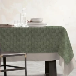 EMINZA Nappe rectangulaire coton enduit (150 x 350 cm) Paolo e Vert Clearance