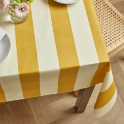 EMINZA Nappe rectangulaire coton enduit (150 x 350 cm) Clementine Jaune moutarde Hot