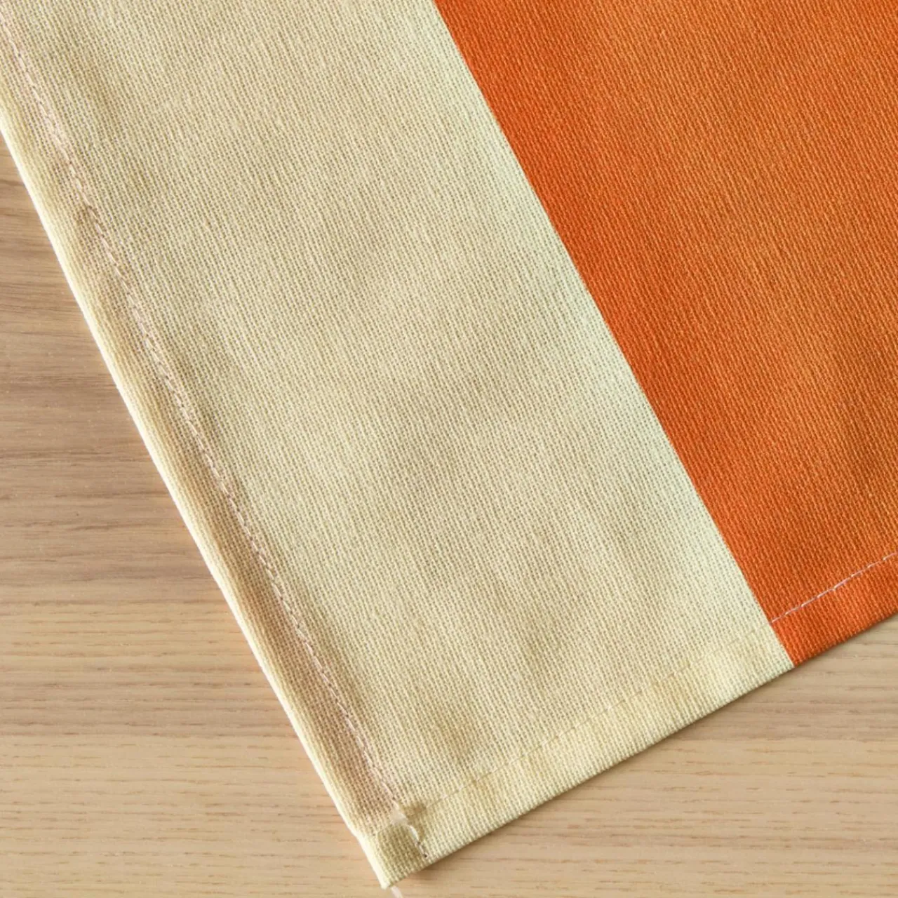 EMINZA Nappe rectangulaire coton enduit (150 x 350 cm) Clementine Orange New