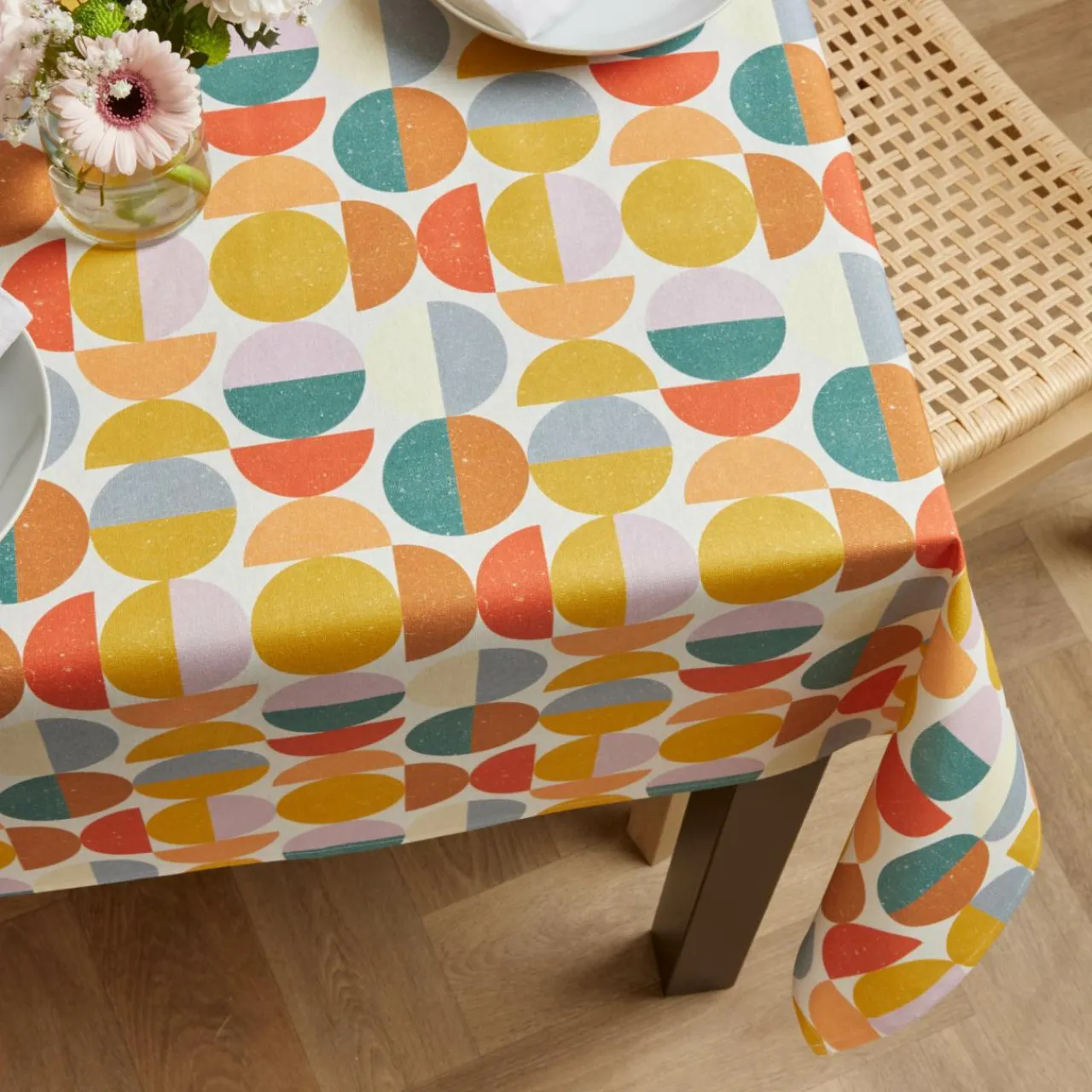 EMINZA Nappe rectangulaire coton enduit (150 x 350 cm) Brooklyn Multicolore Sale
