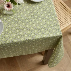 EMINZA Nappe rectangulaire coton enduit (150 x 350 cm) Gloria e Vert New