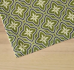 EMINZA Nappe rectangulaire coton enduit (150 x 350 cm) Gloria e Vert New