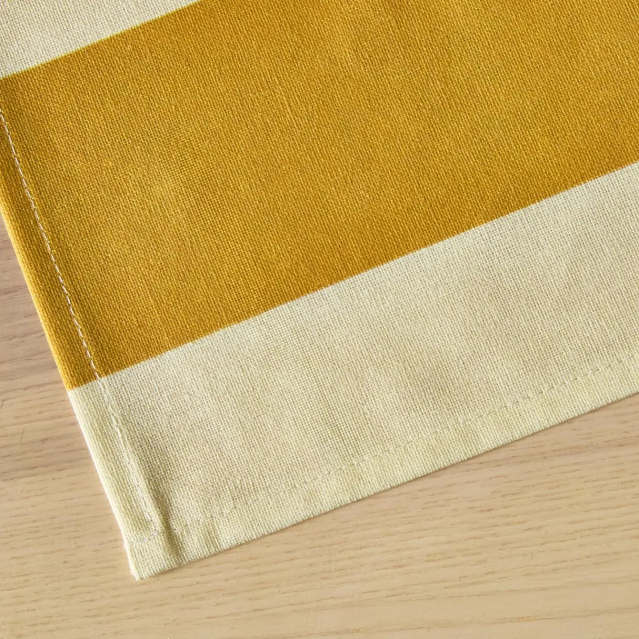EMINZA Nappe rectangulaire coton enduit (150 x 250 cm) Clementine Jaune moutarde