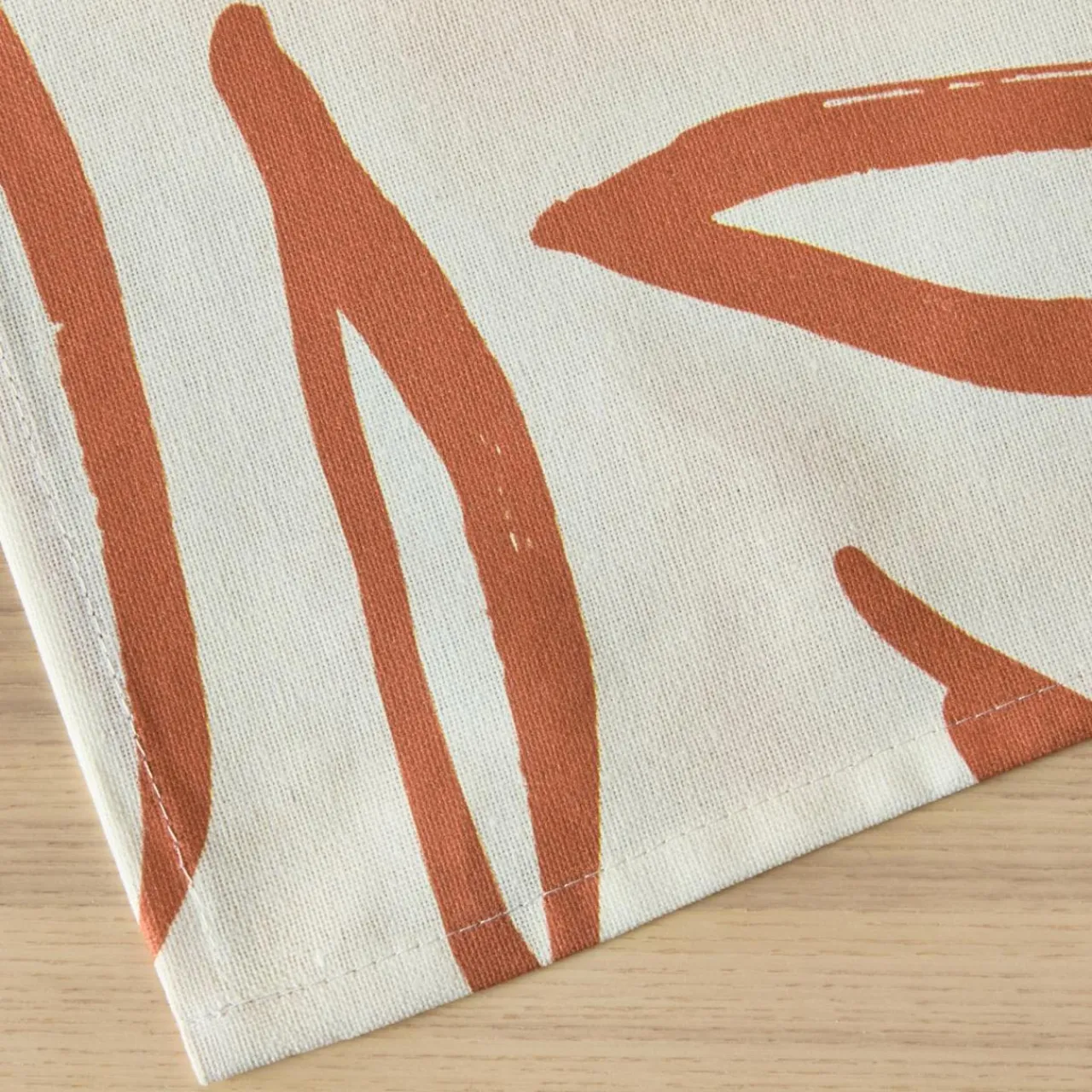 EMINZA Nappe rectangulaire coton enduit (150 x 350 cm) Galice Terracotta New