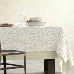EMINZA Nappe rectangulaire coton enduit (150 x 350 cm) Galice Beige Discount
