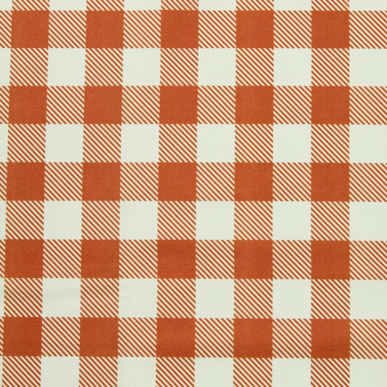 EMINZA Nappe rectangulaire coton enduit (150 x 250 cm) Vichy Terracotta