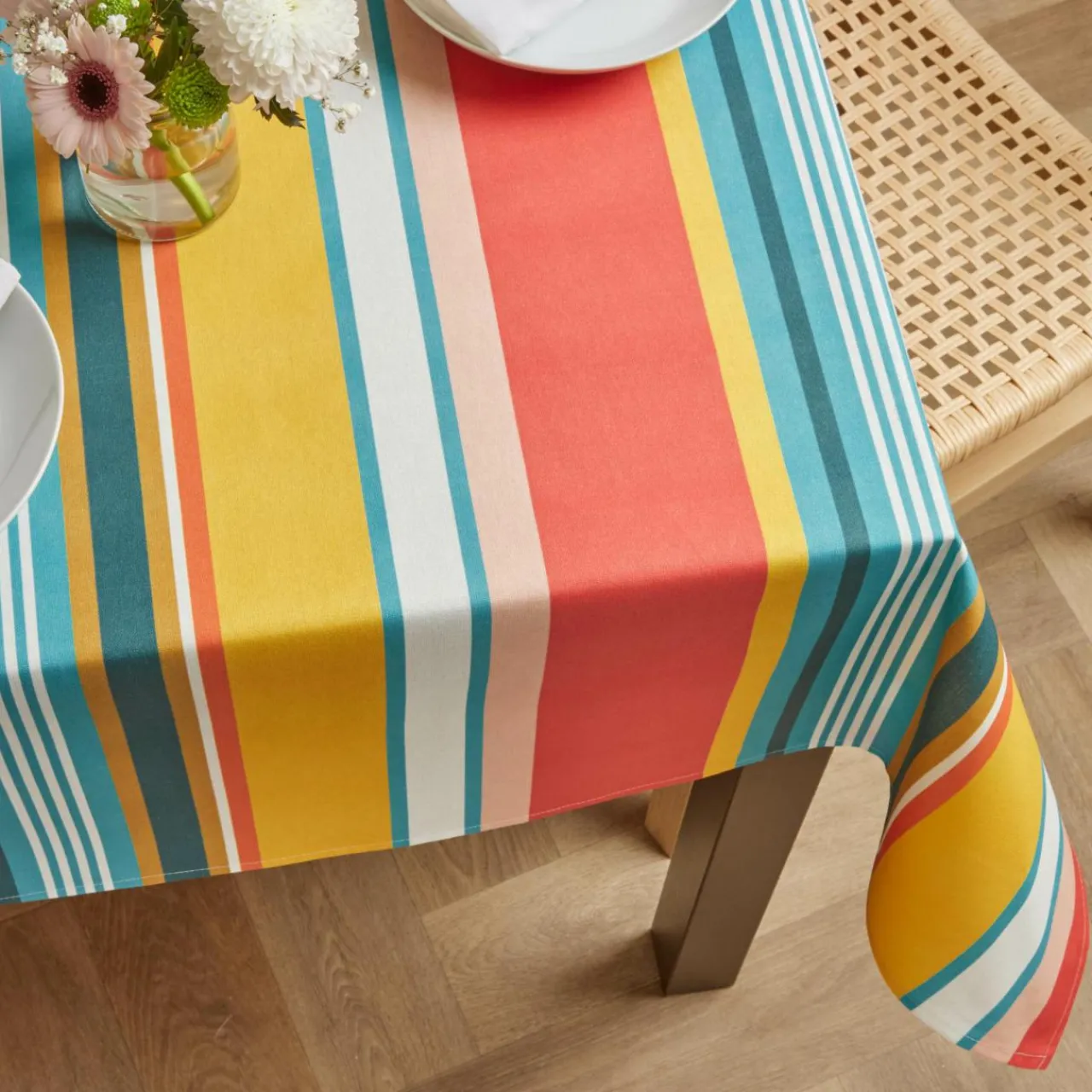 EMINZA Nappe rectangulaire coton enduit (150 x 350 cm) Bonifacio Multicolore Online