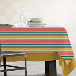 EMINZA Nappe rectangulaire coton enduit (150 x 350 cm) Bonifacio Multicolore Online
