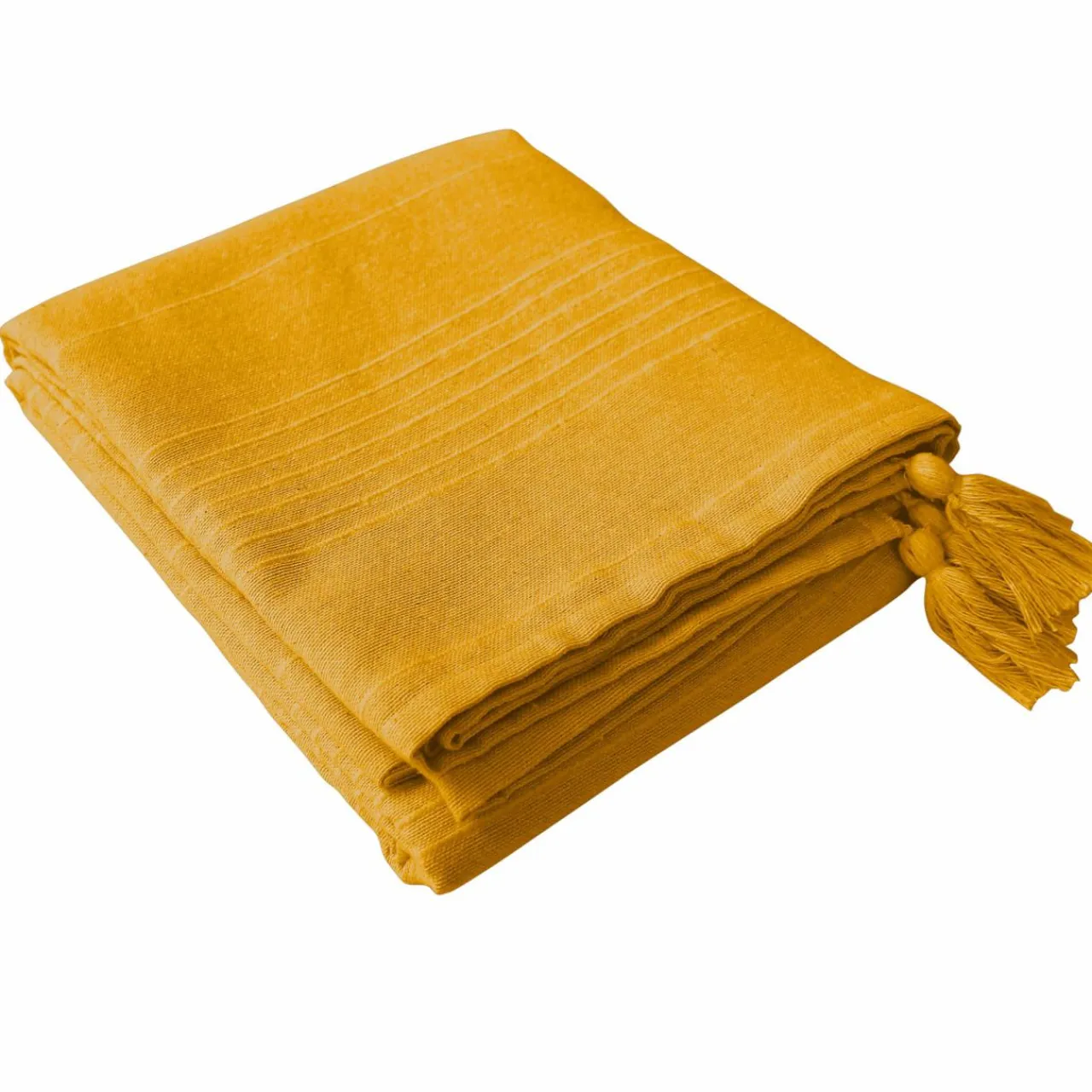 ENJOY HOME Nappe rectangulaire coton recyclé (140 x 240 cm) Bombay Jaune moutarde Online