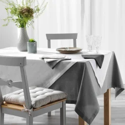 DOUCEUR D'INTERIEUR Nappe rectangulaire coton (140 x 240 cm) Charline he Blanc Discount