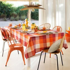 Atmosphera, cru017dateur d'intu017drieur Nappe rectangulaire coton (150 x 250 cm) Madras Multicolore Clearance