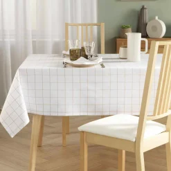 douceur d'intu017drieur Nappe rectangulaire coton (140 x 240 cm) Axel he Blanc Discount