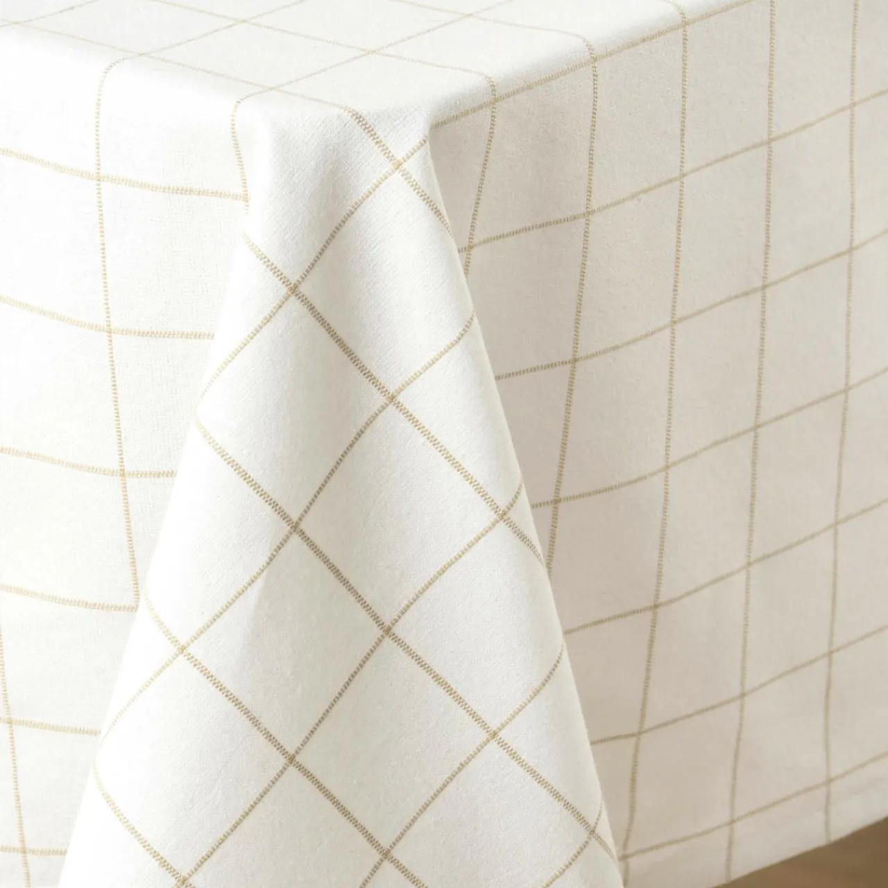 douceur d'intu017drieur Nappe rectangulaire coton (140 x 240 cm) Axel he Blanc Discount